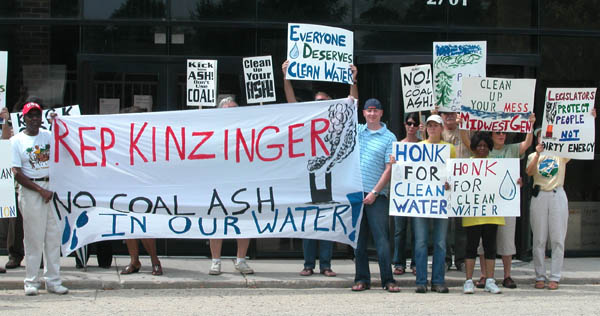 Joliet residents demanding their representives protect Illinois residents' drinking water supplies from coal ash pollution