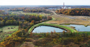 A view of Dynegy's closed Vermilion Power Station and the coal ash stored there.